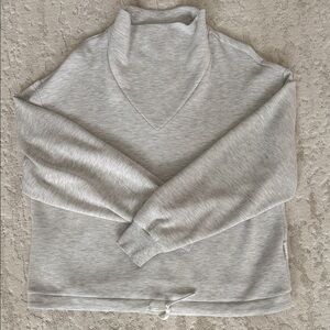 Varley Betsy Cowl Neck Sweatshirt in Ivory Marl - Size Medium